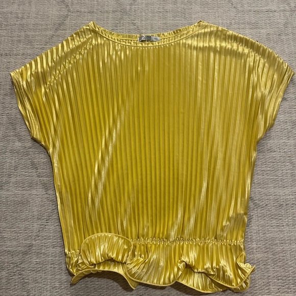 Zara Tops - Zara Sunny Yellow Satin Shirt